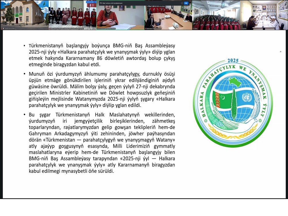 Halkara jedelli meseleleri parahatçylykly çözmek boýunça webinar