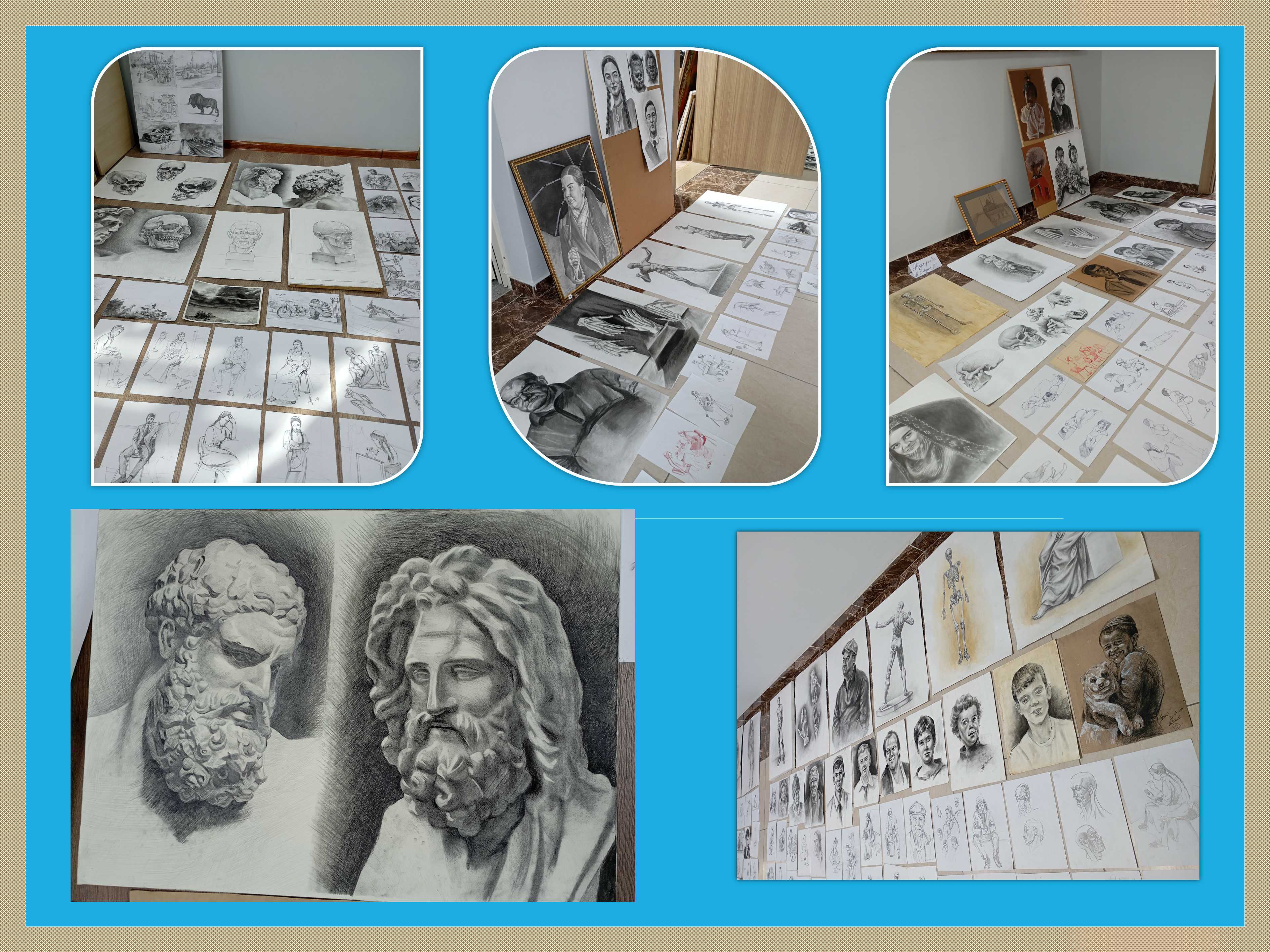 Sahy Jepbarow adyndaky Arkadag şäher ýörite sungat mekdebiniň talyplary galamda surat çekmek boýunça synag tabşyrdylar